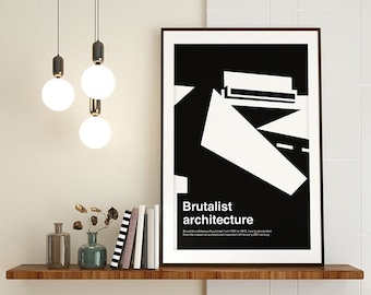 Brutalist Print | Architecture Inspired Poster | Vintage Art | Minimalist Art | Mid Century Poster I Digital Download | Printable Art