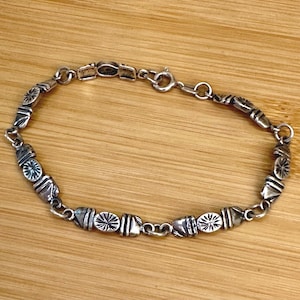 Vintage Sterling Silver Bracelet, Vintage 925 Sterling Silver Bracelet, Vintage Sterling Silver Link Bracelet