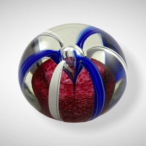 Vintage Glass Paperweight, Glass Paperweight, Handcrafted Vintage Glass, Mid Century Modern