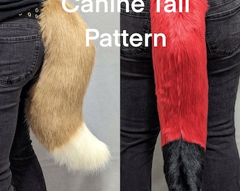 digital wolf dog fursuit tail pattern