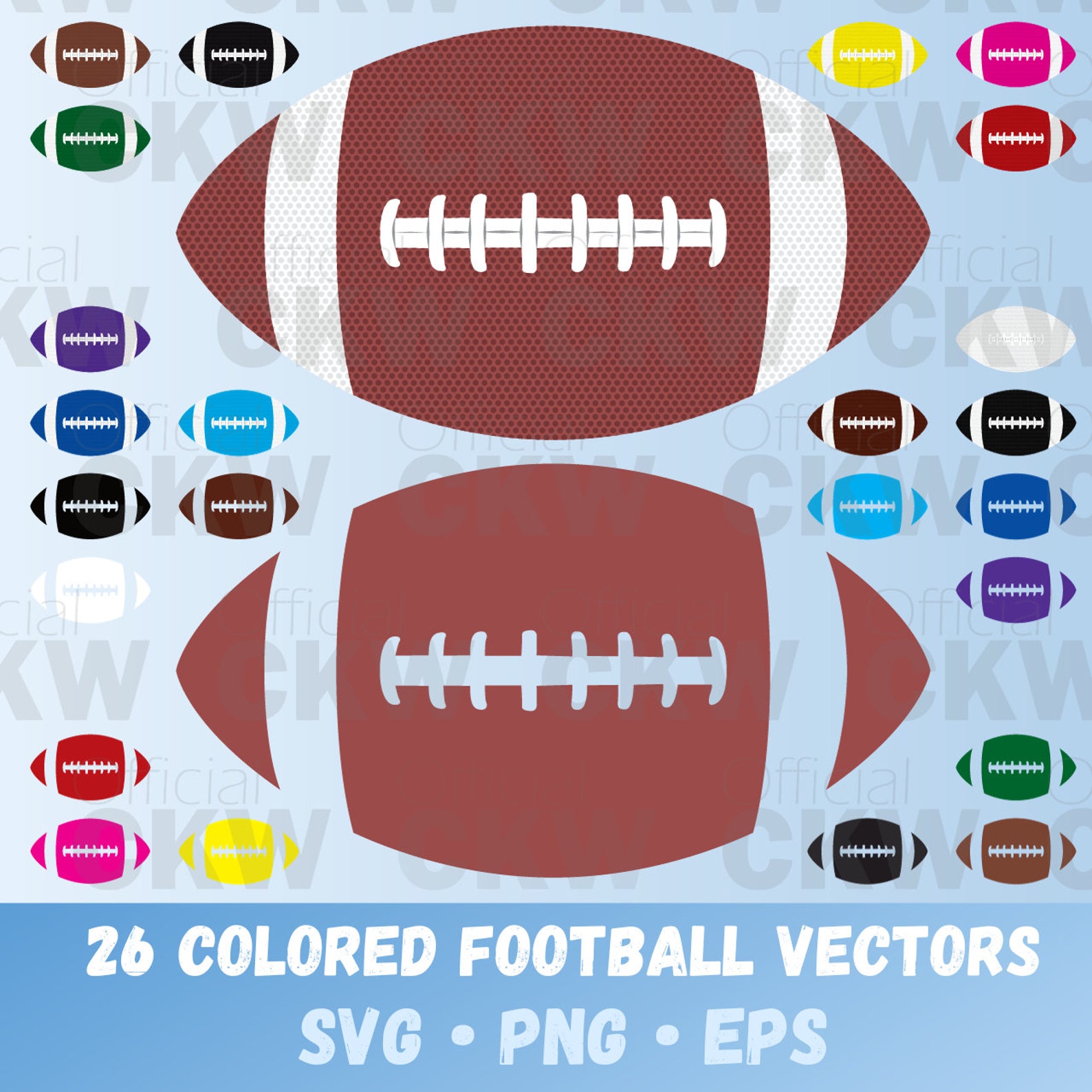 Football Vector Set | 26 Designs in SVG, EPS, PNG | 13 Colors ...