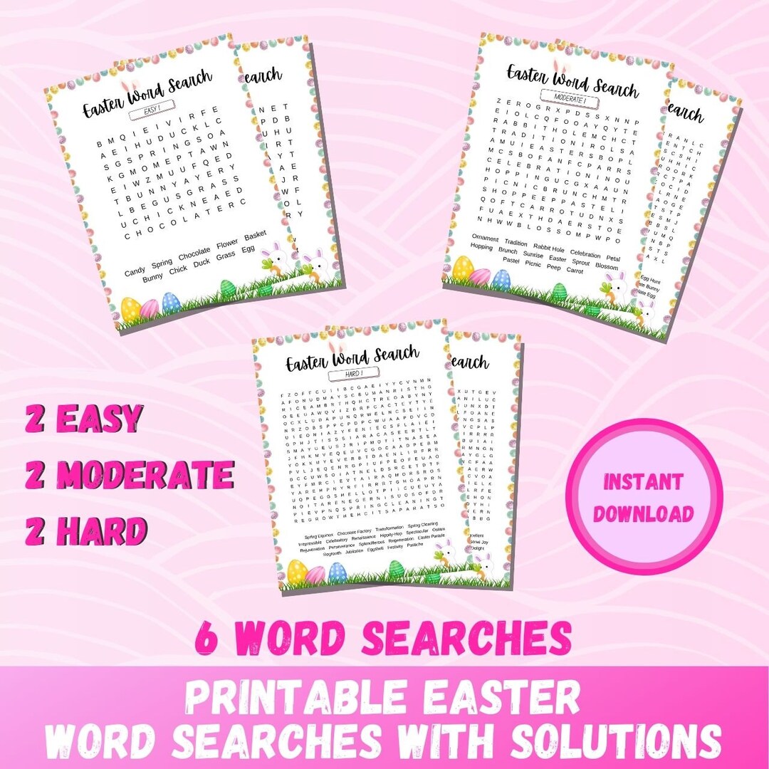 Easter Word Search Printable Family Activity for Kids Easter Game ...