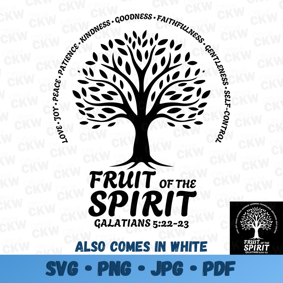 Fruit of the Spirit Galatians 5:22-23 SVG PNG Vector for Christian ...