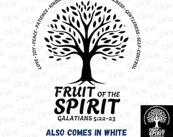 Fruit of the Spirit Galatians 5:22-23 SVG PNG Vector for Christian Shirts for Christian Wall Art Scripture PDF Instant Digital Download File