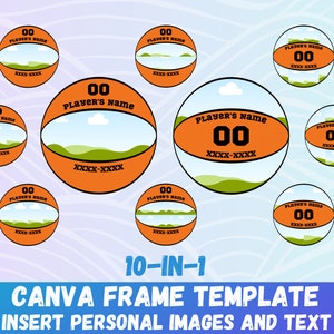 10-in-1 Custom Basketball Team/Player Frame Template for Canva