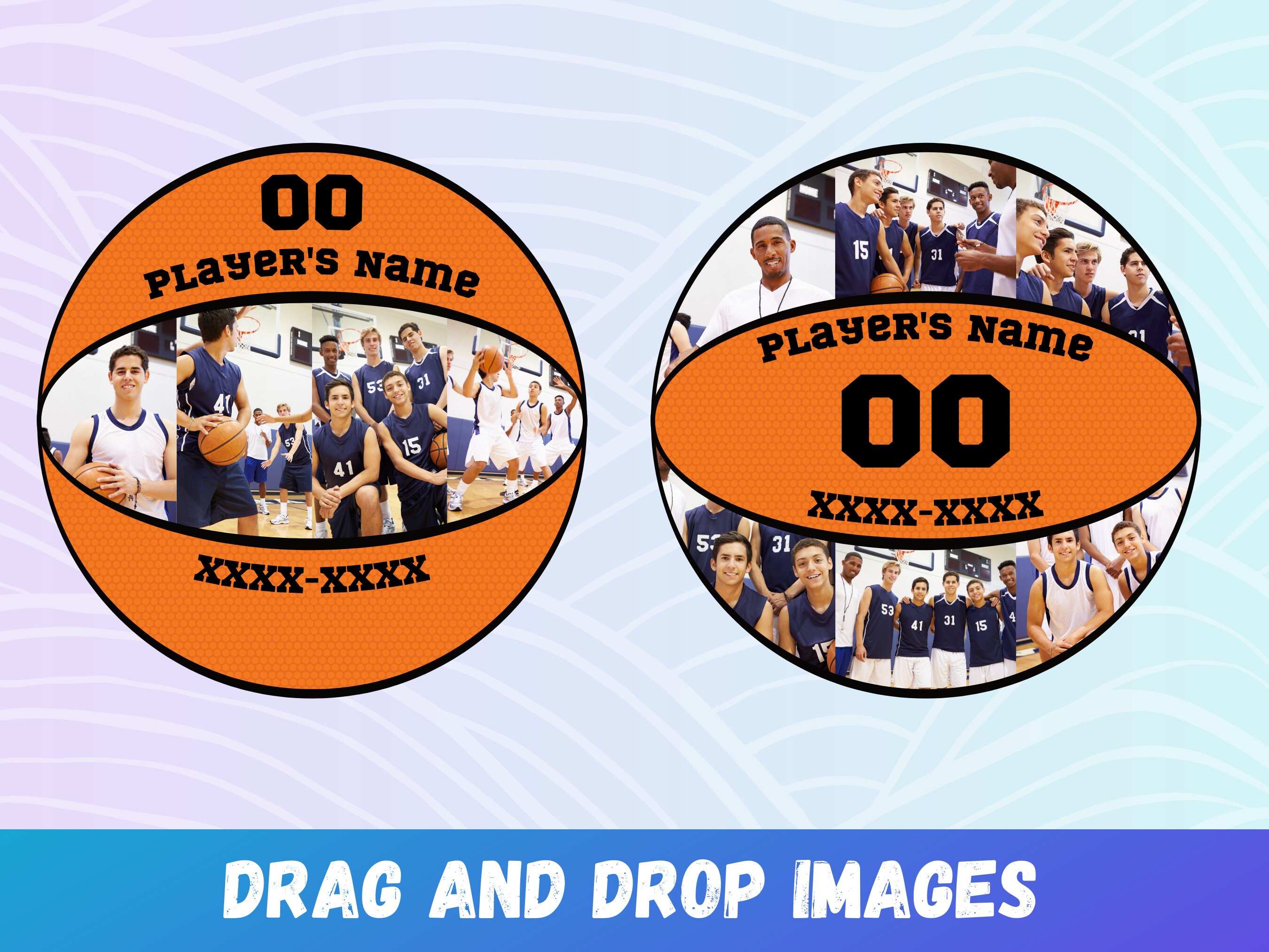 10-in-1 Custom Basketball Frame Collage Template for Canva Player Gift ...