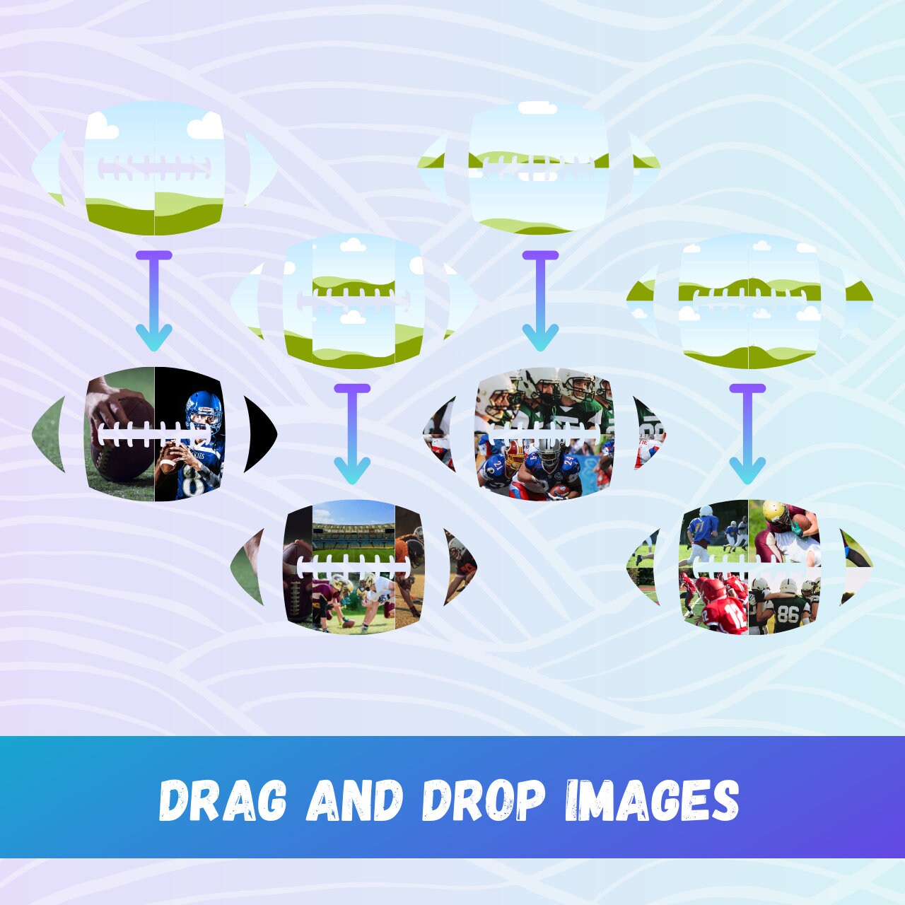 Football Collage Template for Canva, Sports Photo Gift (digital ...