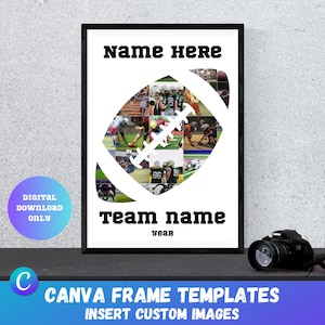 20 Bilder Fußball Foto Collage Team/Player Rahmen Sport Vorlagen für Canva