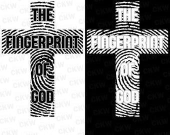 Fingerprint of God Cross (svg, png, jpg, pdf) (Digital Download)