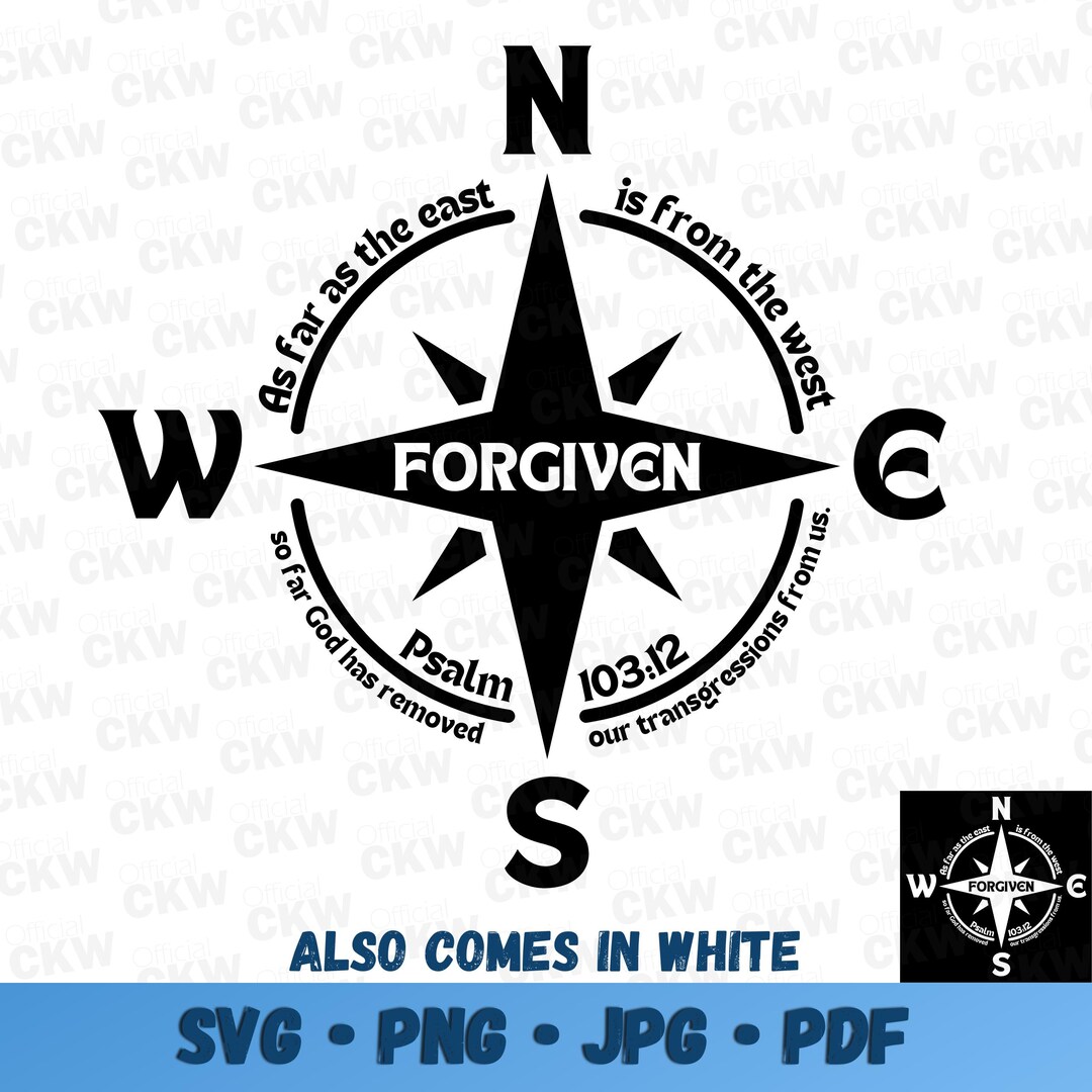 East to West Psalm 103 12 Verse SVG PNG Vector for Christian Shirts for ...