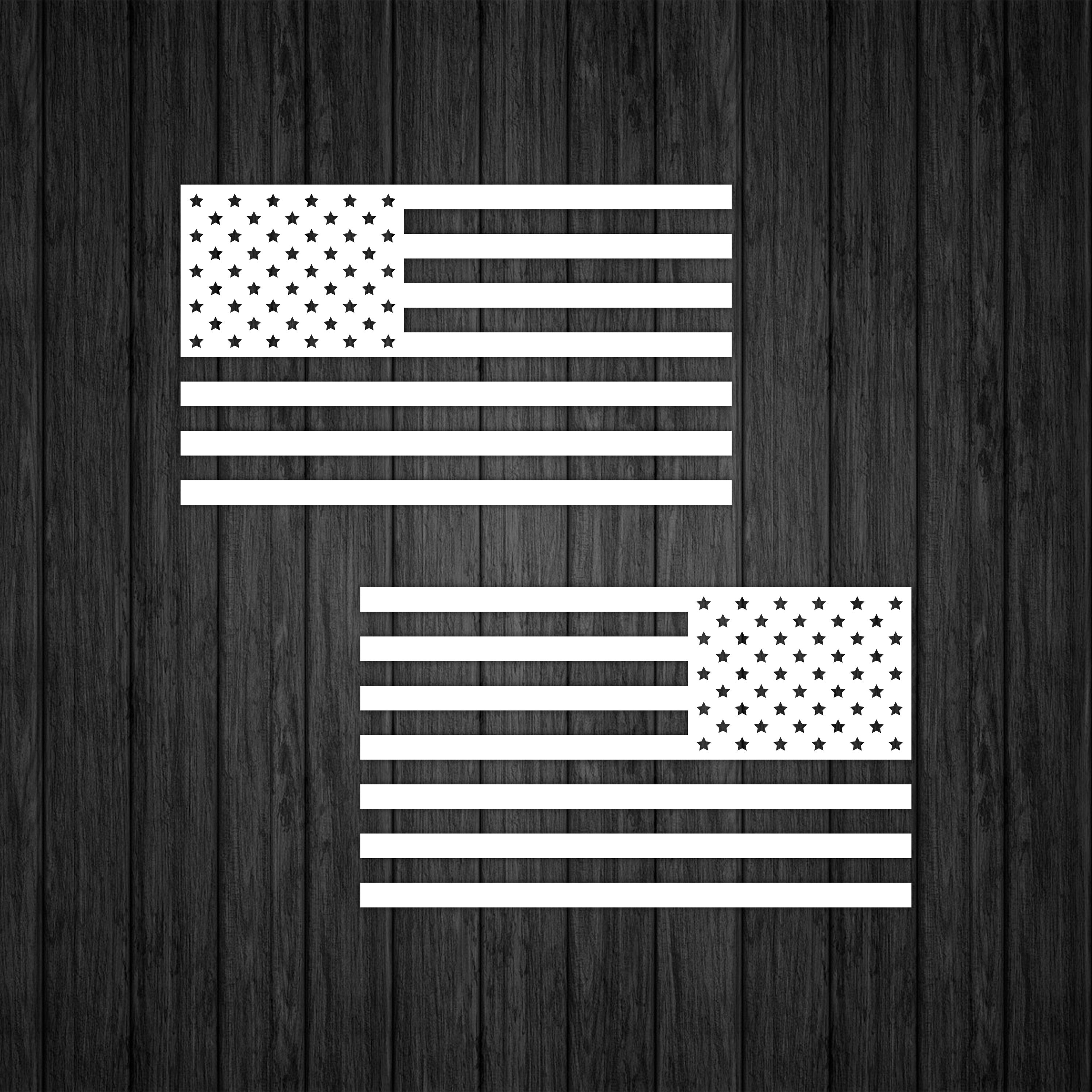 USA Flag Set of 2 opposite Directions White Vinyl Decal Etsy