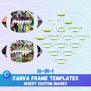 Football Collage Template for Canva Football Player Gift for Son Sports Collage Football Template Wall Art Image Collage Template Football