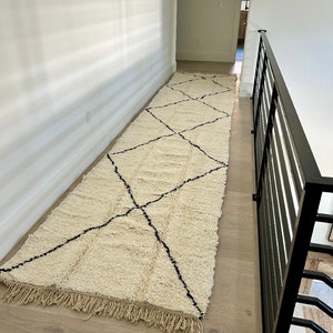 Custom Moroccan Runner Rug - Beni Ourain Rug Runner - Moroccan Hallway Carpet Made to Order- Home Decor - Gifts For Home-Entryway Rug