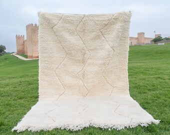 Marokkaans tapijt op bestelling gemaakt, aangepast Marokkaans Beni Ourain-tapijt, Amazing Berber Teppich, handgemaakt Marokkaans tapijt, wit Marokkaans tapijtGroothandel