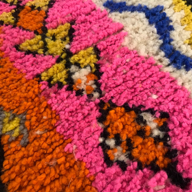 Pink Moroccan Rug, Kids Room Rug, Nursery Rug, Bedside Rug, Colorful Moroccan Rug