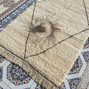 Traditional Moroccan Rug, Berber Beni Ourain Rug, Modern Moroccan Rug, Tribal Moroccan Rug, Handmade Moroccan Wool Rug, Moroccan Wool Rug