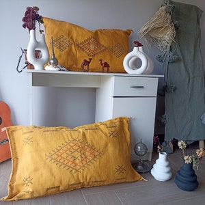 Moroccan Pillows, 2 Big Morocco Pillows, Orange Cactus silk cushion, Decorative Pillow, Moroccan Decorative Cushion, Moroccan Souvenir