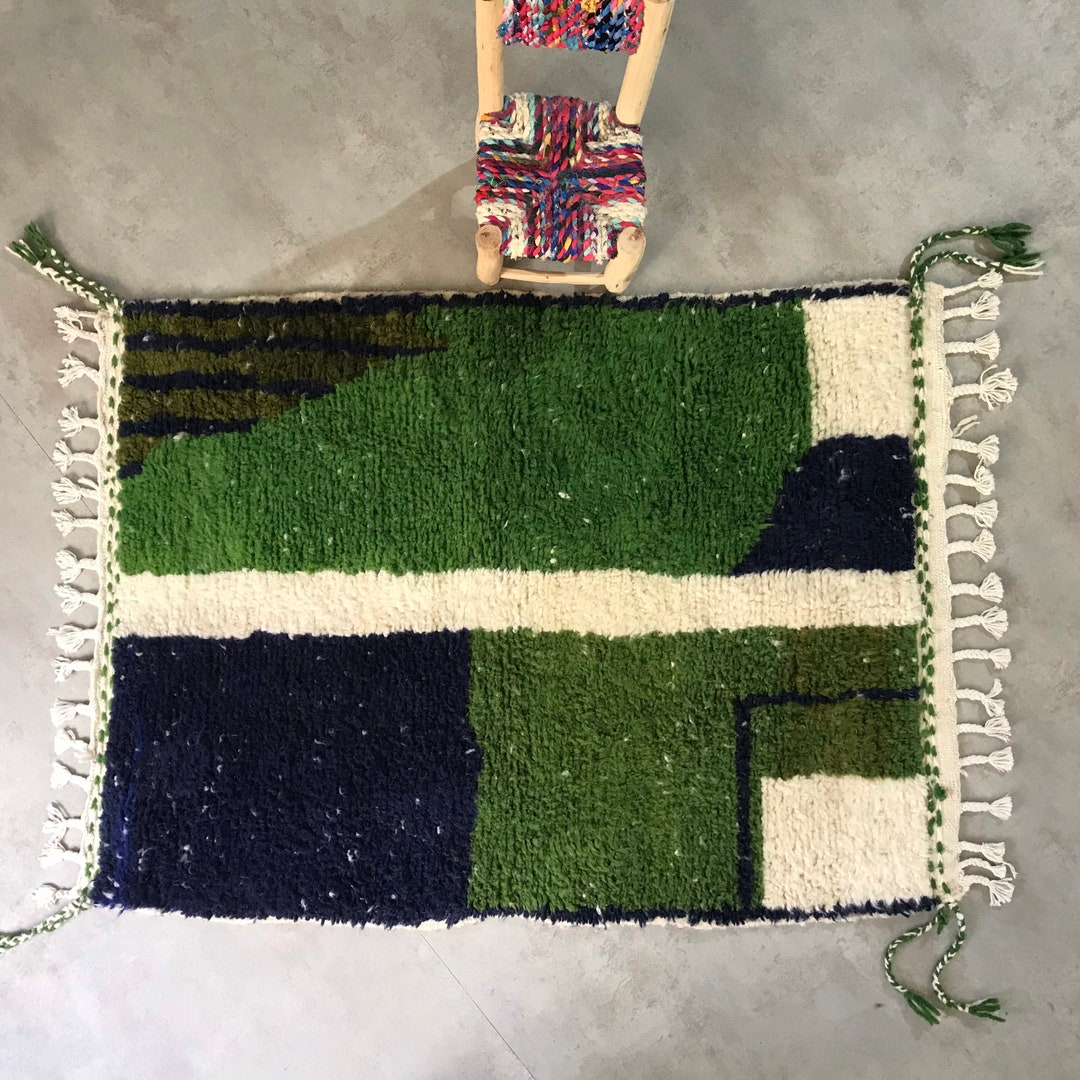 Greenarbic Rug Patterns Green Morocco Rug, Custom Designed Morocco Rug, Handmade Gift, Moroccan ...