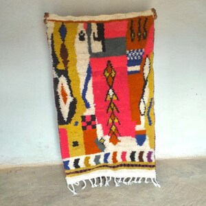 Pink Moroccan Rug, Kids Room Rug, Nursery Rug, Bedside Rug, Colorful Moroccan Rug
