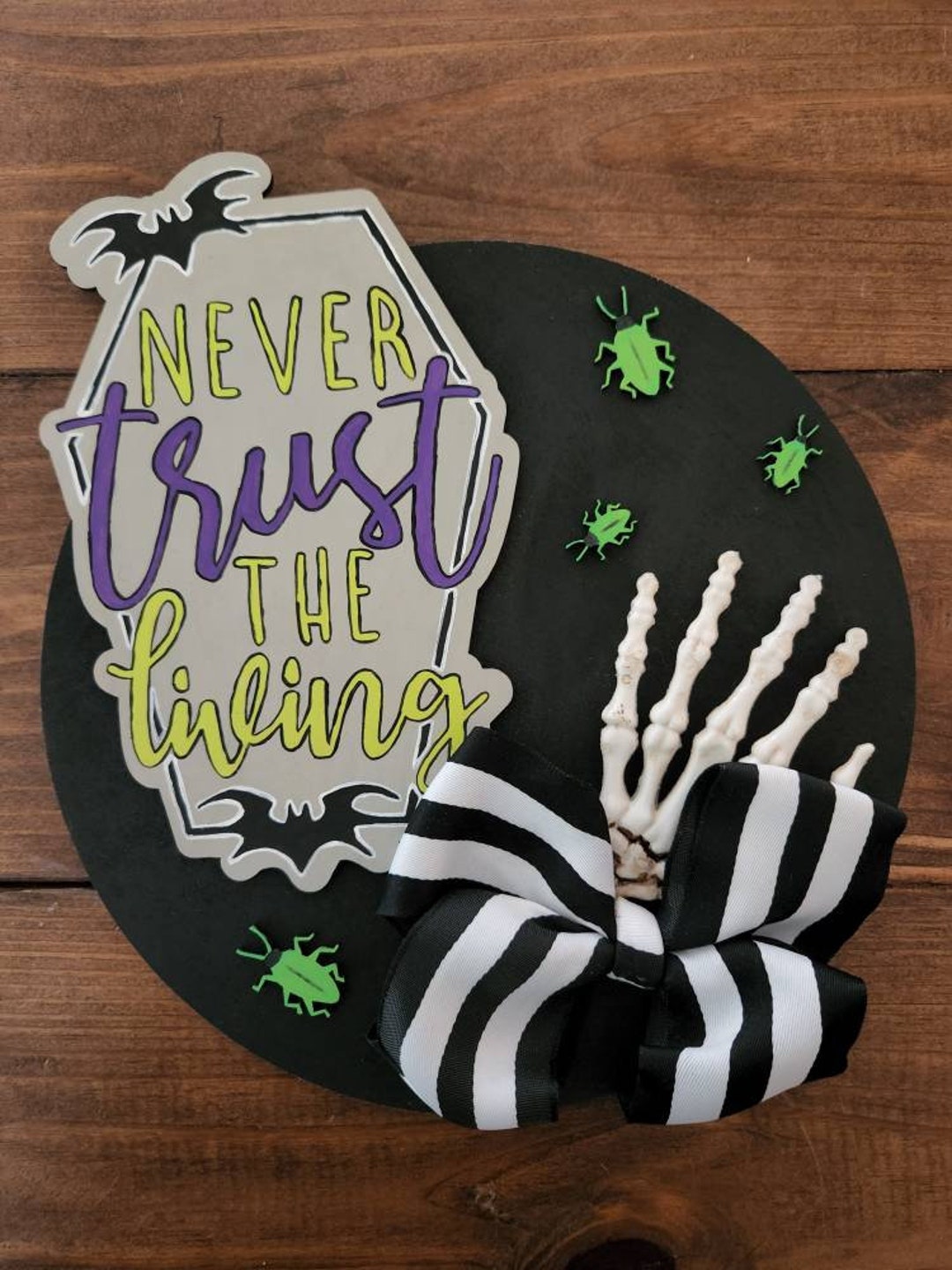 Beetlejuice Inspired Wall Decor Halloween Door Hanger Wall Etsy