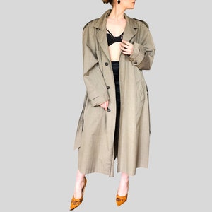 Vintage Christian Dior Monsieur authentic Taupe trench coat long jacket 40R Made in Canada image 4