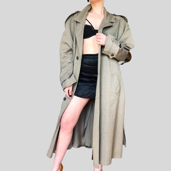 Vintage Christian Dior Monsieur authentic  | Taupe trench coat long jacket 40R | Made in Canada