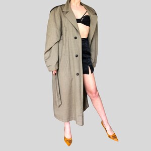 Vintage Christian Dior Monsieur authentic Taupe trench coat long jacket 40R Made in Canada image 7