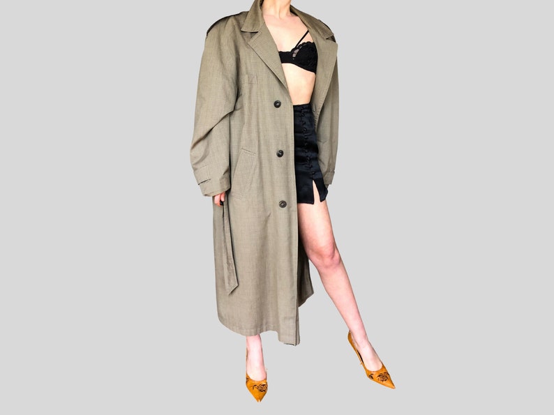 Vintage Christian Dior Monsieur authentic Taupe trench coat long jacket 40R Made in Canada image 7