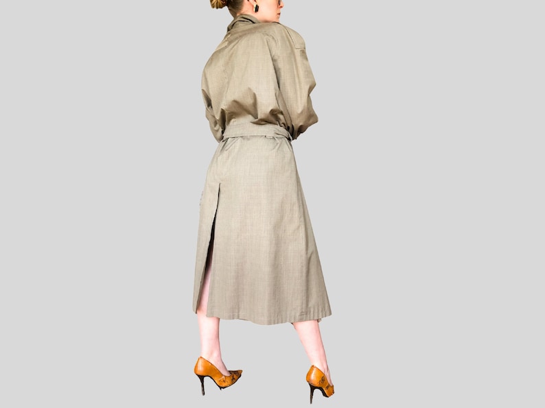 Vintage Christian Dior Monsieur authentic Taupe trench coat long jacket 40R Made in Canada image 5