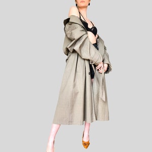 Vintage Christian Dior Monsieur authentic Taupe trench coat long jacket 40R Made in Canada image 3