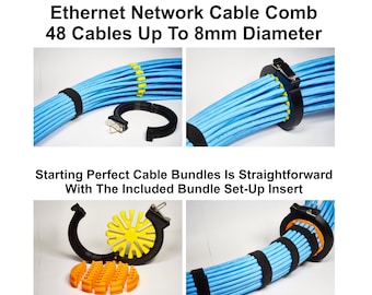 Ethernet network cable comb / cable dresser - 48 Cables capacity - Up to 8mm cable diameter