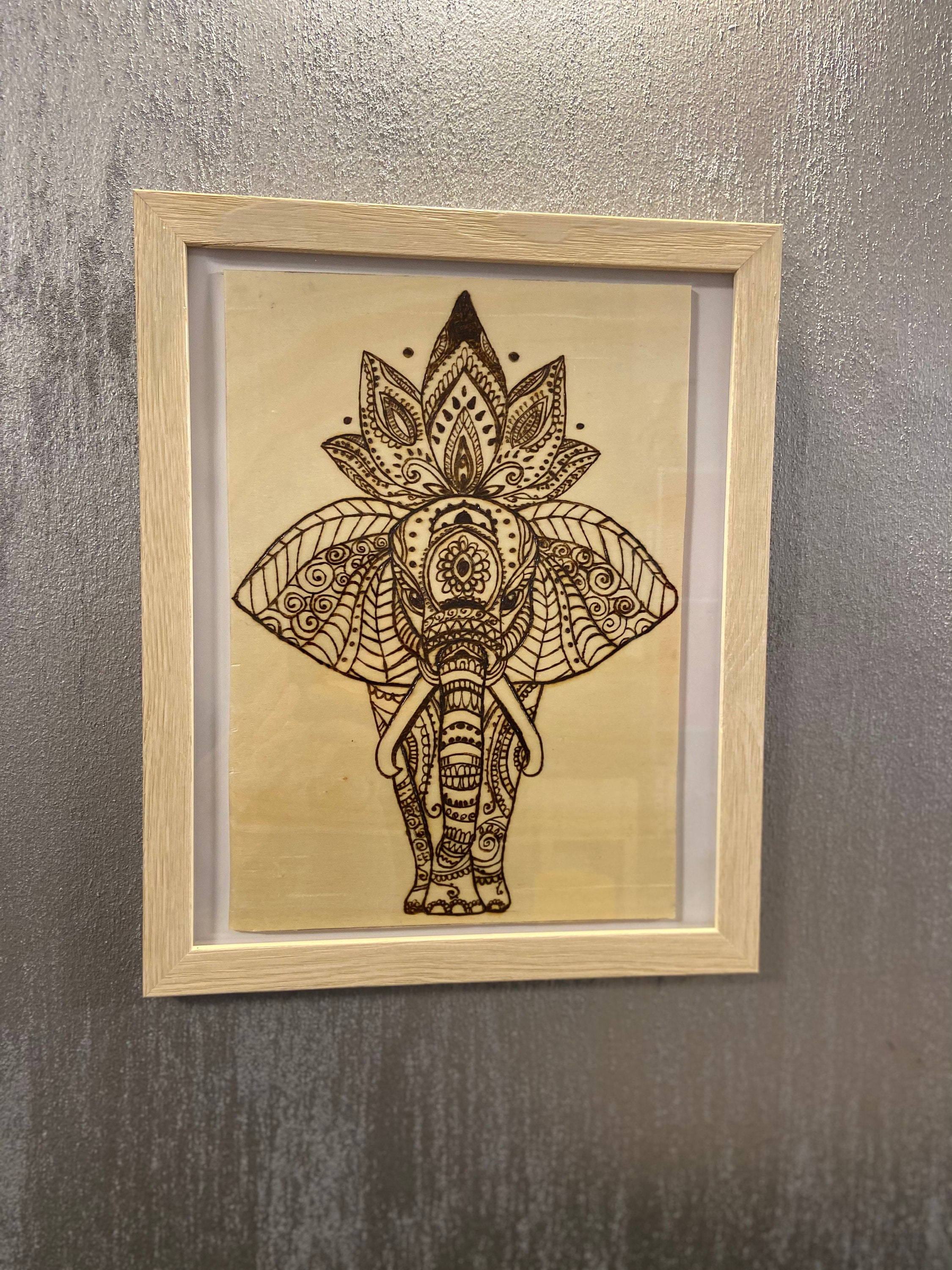 Framed Elephant Mandala Painting Etsy