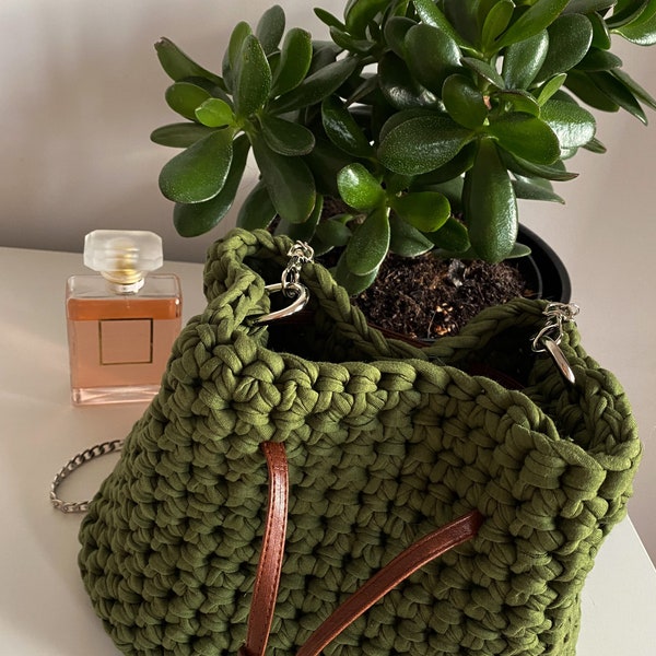 Bag handmade, crochet bag, small bag, summer bag, green bag, fashion bag, gift for her, christmas gift