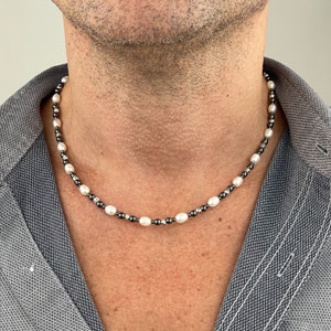 Mens Freshwater Pearl Necklace