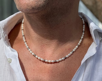 Freshwater Pearl Necklace: Handmade Stainless Steel