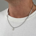 Men's Silver Steel Letter Initial Necklace