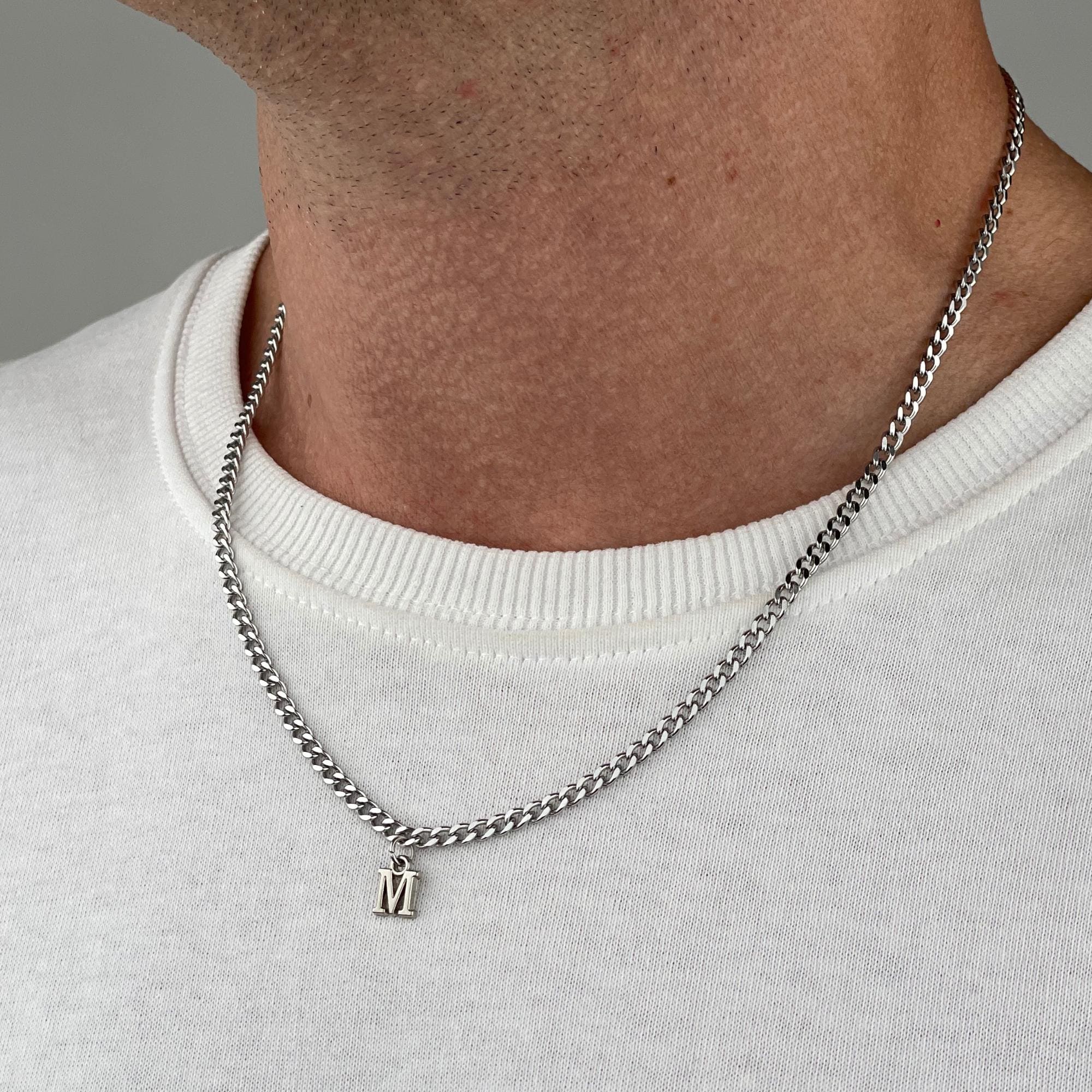 Silver M Necklace - Etsy