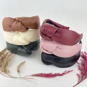 Leather Headband For Women | Faux Leather Knotted Headband | Classic Headband
