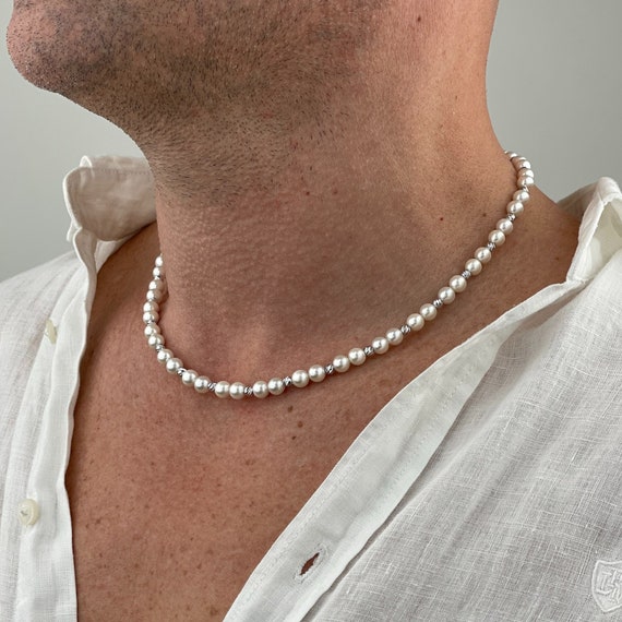 Collier de perles pour homme Collier de perles et de coquillages