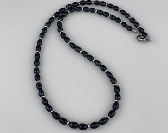 Black Pearl Necklace | Freshwater Pearl Necklace for Men | Pearl Jewelry