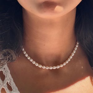 Real Pearl Choker Necklace, Freshwater Pearl Necklace for Women, Gift For Her, Dainty Pearl Necklace