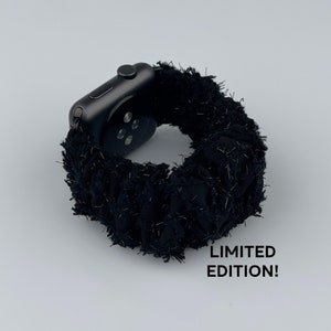Scrunchie Apple Watch Band for Women | Fabric Black Apple Watch Band | 38mm 40mm 41mm 42mm 44mm 45mm Size | Gift for Women