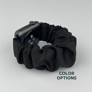 Scrunchie Apple Watch Band Solid Colors | Fabric Apple Watch Band | 38mm 40mm 41mm 42mm 44mm 45mm Size | Silk Apple Watch Band
