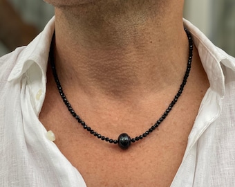 Tahitian Pearl Necklace, Tahiti Black Pearl Necklace for Men, Tahitian Pearl Jewelry