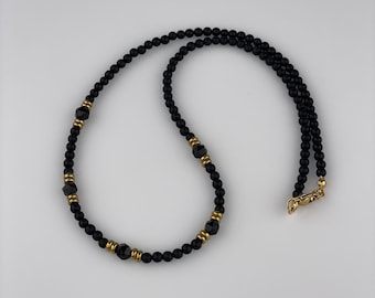 Black Onyx Necklace for Men, Mens Onyx Jewelry