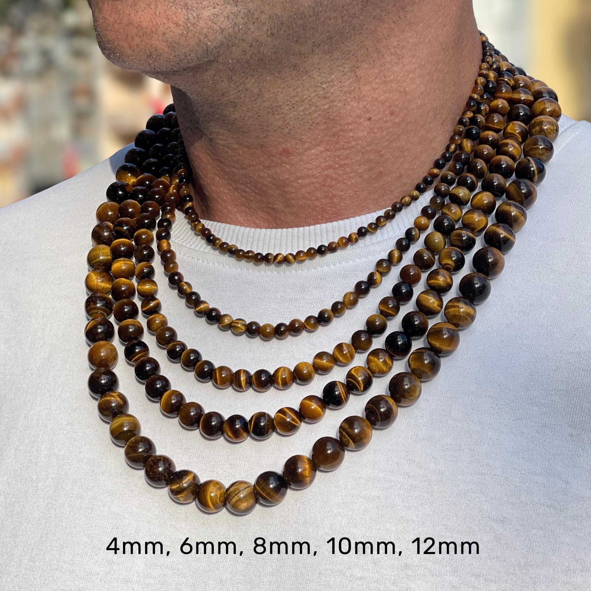 24 Perle Di Occhio Di Tigre 8 Mm - Foto 5