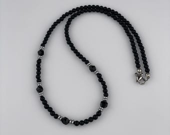 Black Onyx Necklace for Men, Onyx Jewelry