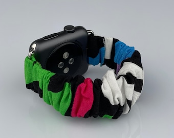 Farbenfrohes Scrunchie Apfelarmband