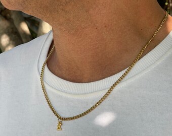 Gold Vntage Letter Ntal Card Cuban Necklace Chan - Etsy