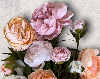 Peony Bouquet, Faux Flowers, Forever Flowers, Special Occasions, Wedding Bouquet, Dried Flowers, Boho Arrangement